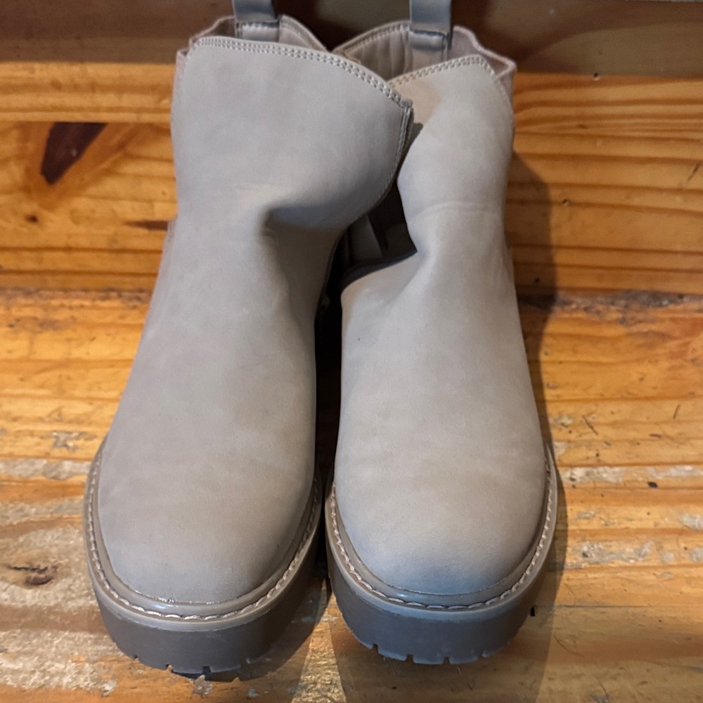 Time and Tru Light Gray Ankle Booties